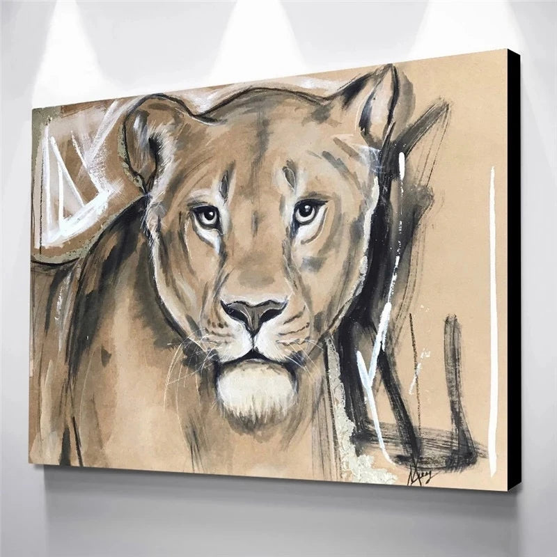 Animal Canvas Wall Art: Modern Bedroom Decor Poster