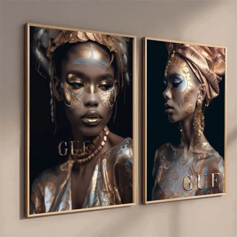 African Woman Canvas Art - Modern Wall Decor Poster