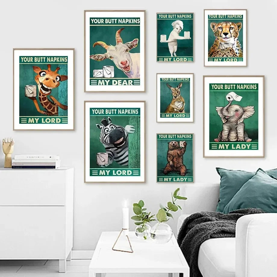 Tiger Bathroom Wall Art Canvas Print Decor