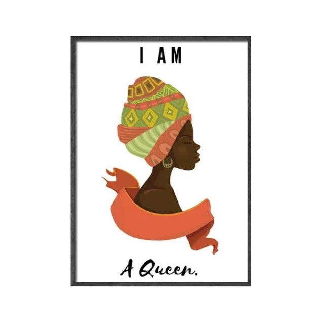 Black Queen Abstract Art Canvas - Feminist Home Decor