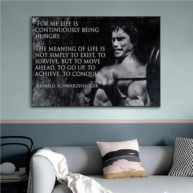 Arnold Schwarzenegger Gym Workout Canvas Wall Art