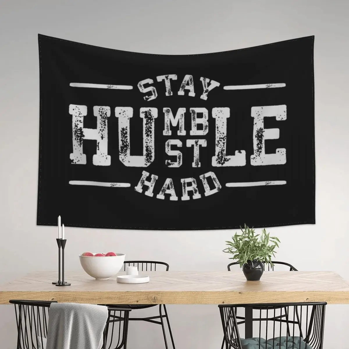 Mushroom Tapestry Wall Decor: Stay Humble Hustle Hard