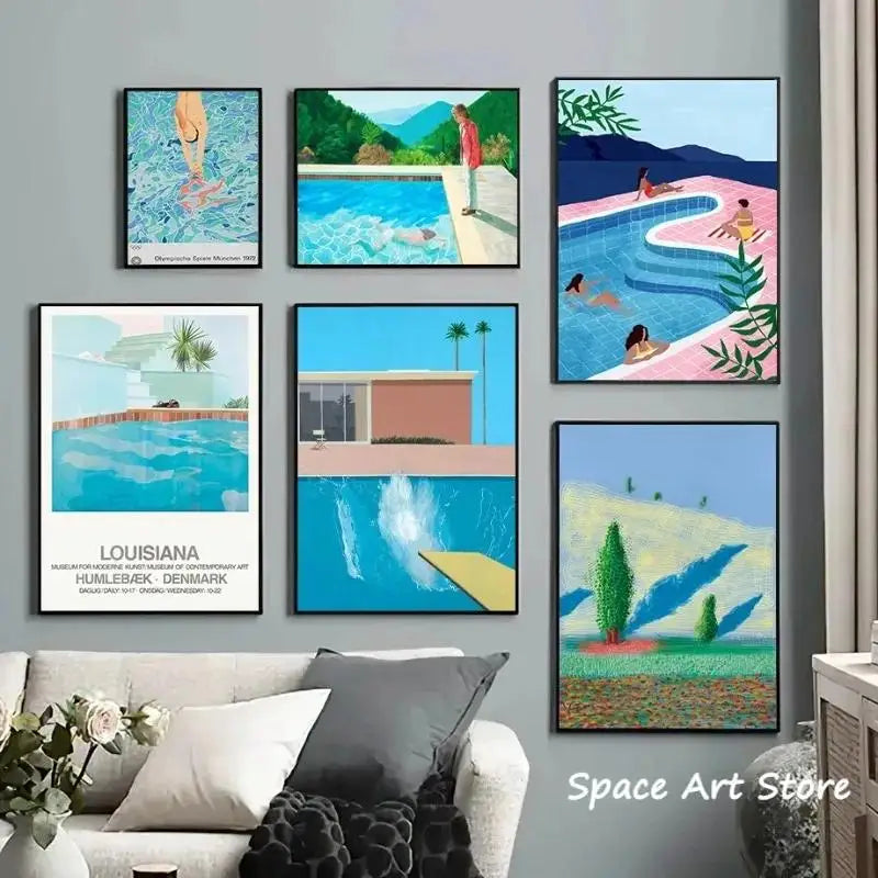David Hockney Summer Pool Canvas Art Print Decor