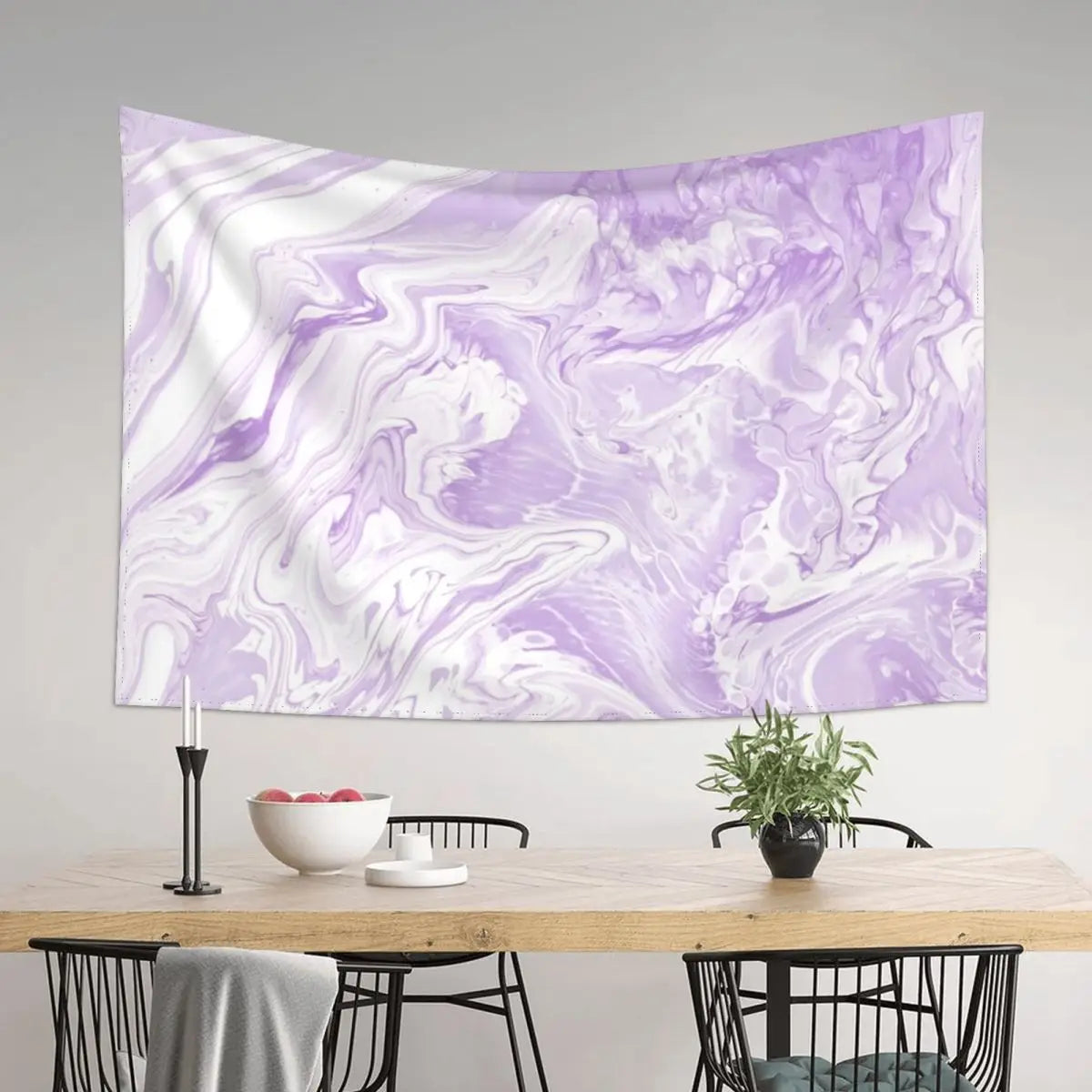 Lavender Marble Tapestry Wall Decor Japanese Style