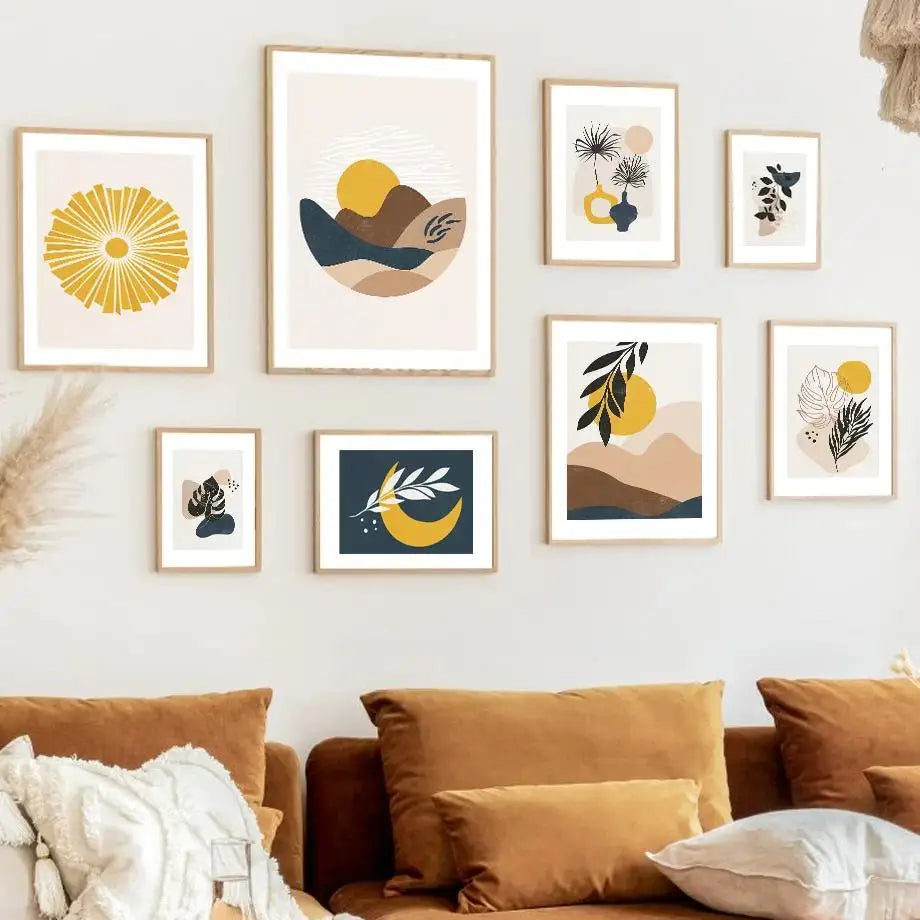 Boho Sun Moon Canvas Art Nordic Wall Prints