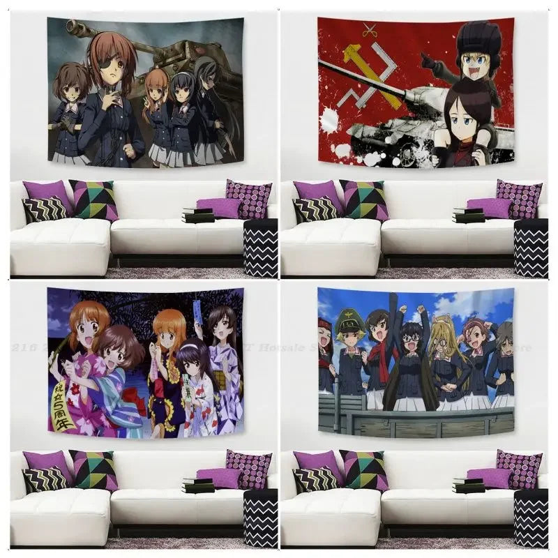 Anime GIRLS Und PANZER Tapestry Wall Decor