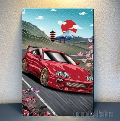 Toyota Supra MK4 Metal Poster Sign 20x30cm