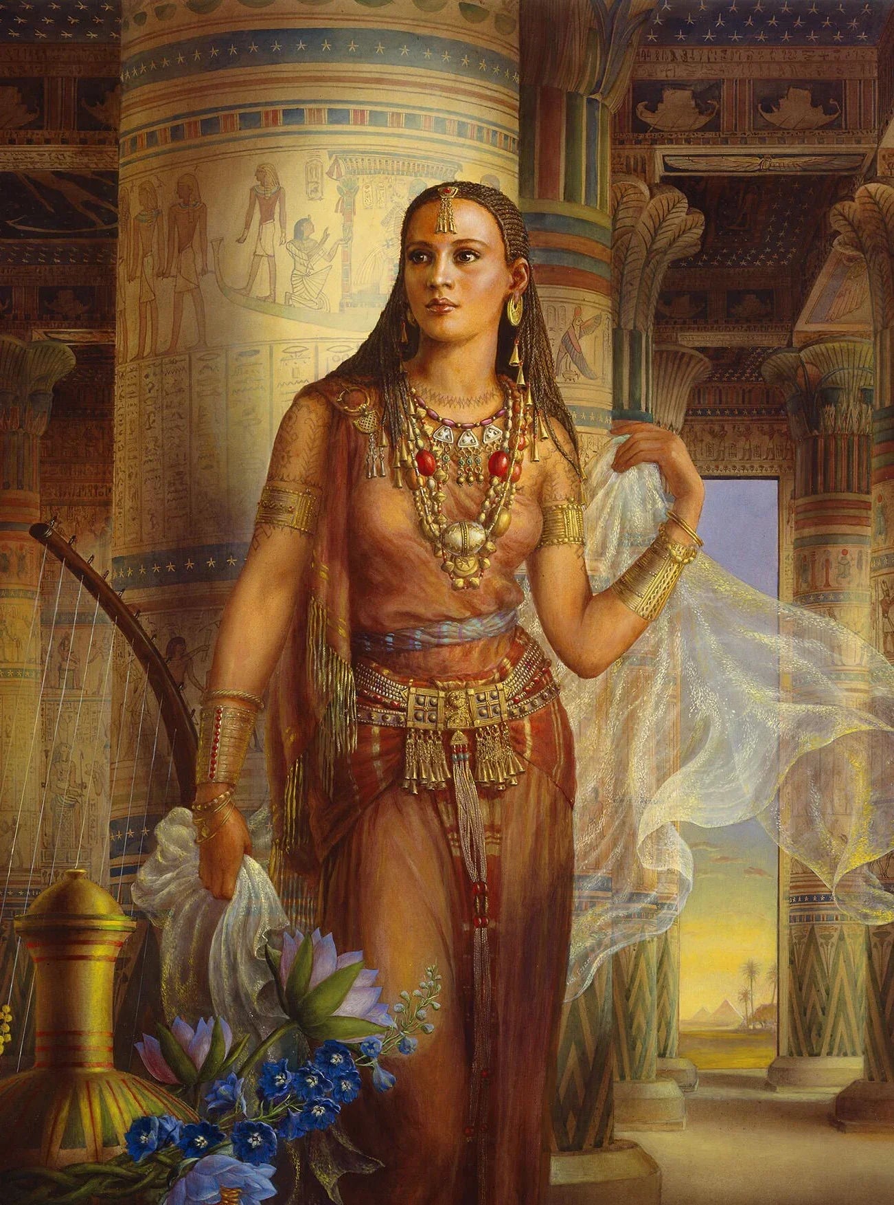 Egyptian Goddess Canvas Poster Vintage Wall Art Decor