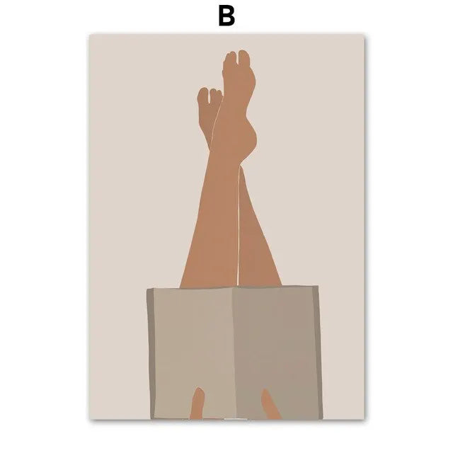 Boho Minimalist Girl Makeup Wall Art Canvas Poster