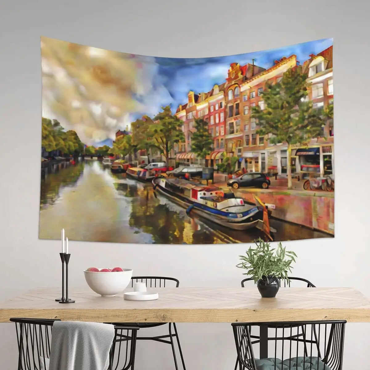 Amsterdam Canal Tapestry Wall Decor Carpet