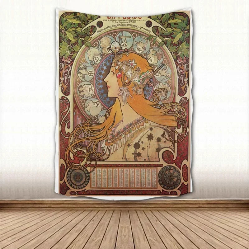 Alphonse Mucha Tapestry Wall Art Decor
