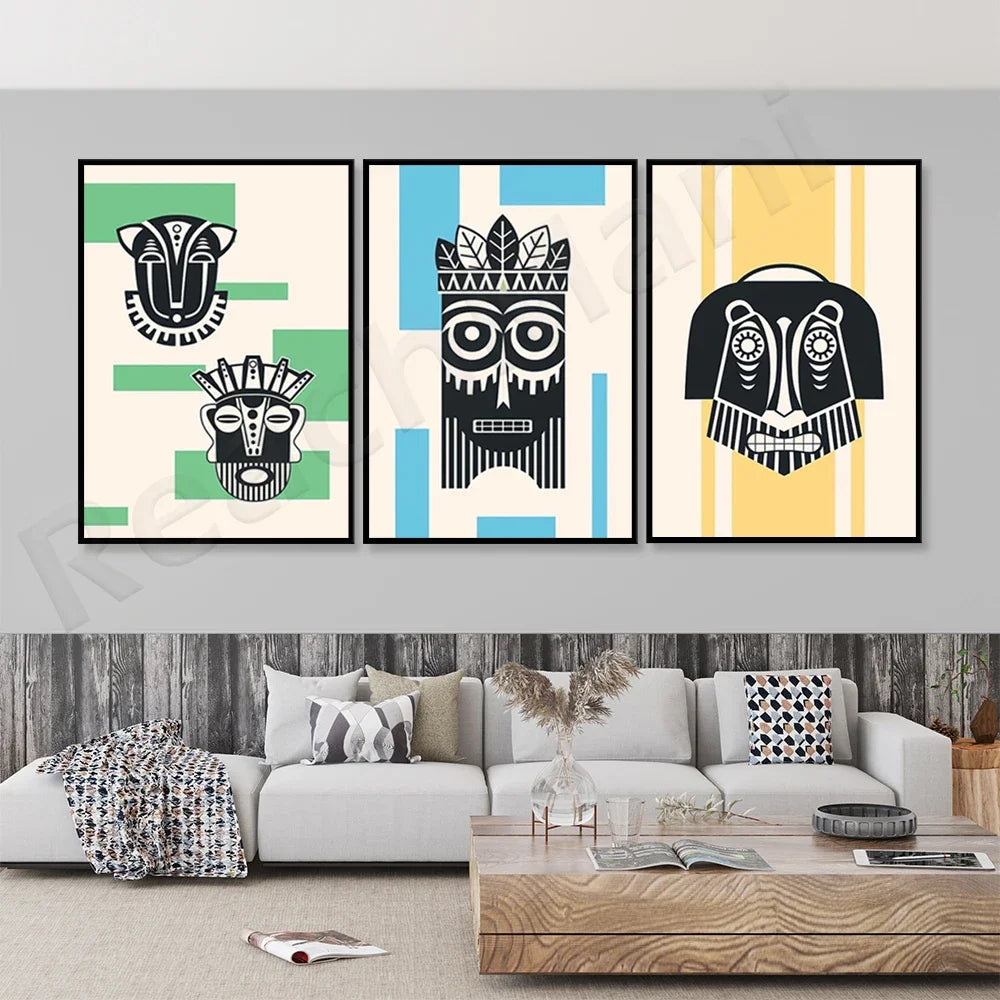 African Tribal Mask Art Print with Inspirational Quote