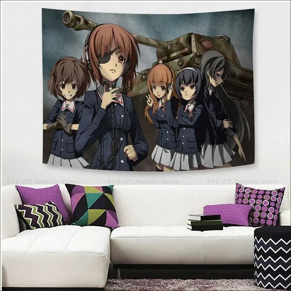Anime GIRLS Und PANZER Tapestry Wall Decor