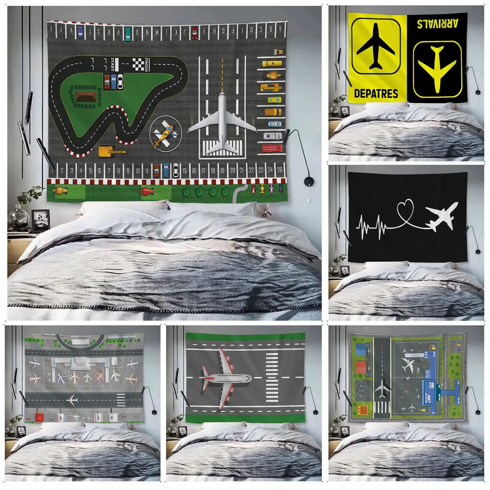 Anime Airplane Tapestry for Living Room Decor