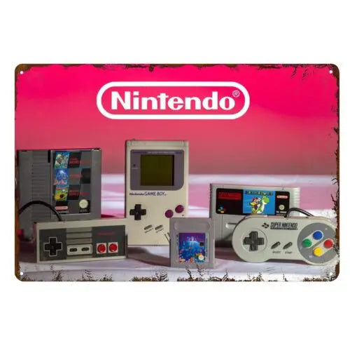 Retro Nintendo Console Metal Poster 20x30cm