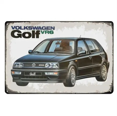 VW Golf VR6 Metal Sign 20x30cm Car Poster
