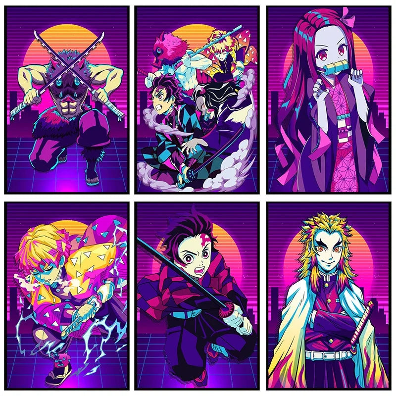 Demon Slayer Anime Canvas Posters - Tanjirou Nezuko Decor