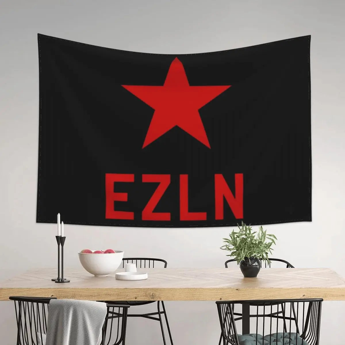 EZLN Flag Tapestry Wall Decor Aesthetic Home Decoration