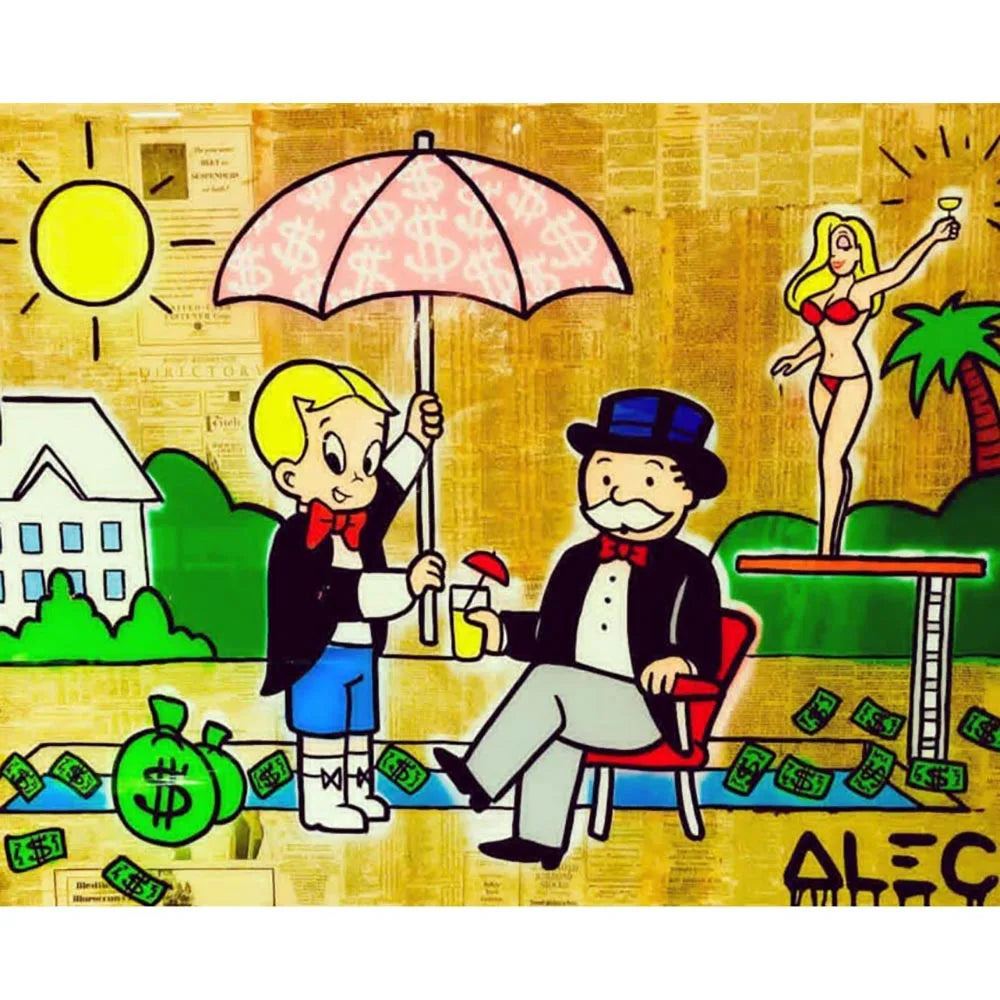 Alec Monopoly Graffiti Canvas Art Richie Rich Decor
