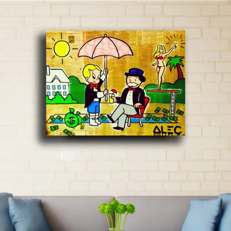Alec Monopoly Graffiti Canvas Art Richie Rich Decor