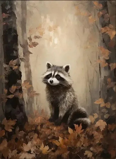 Halloween Forest Animals Canvas Art: Butterfly, Bat, Pumpkin