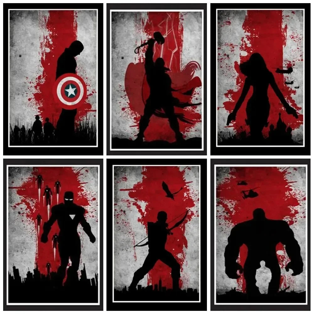 Avengers Minimalist Canvas: Captain America & Iron Man Poster