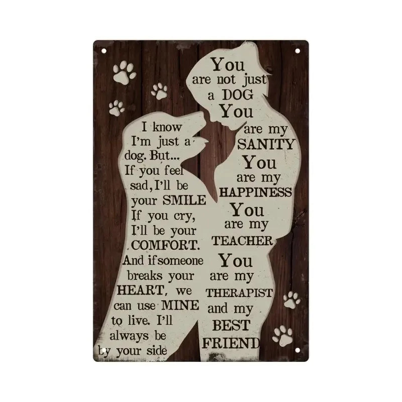 Vintage Dog Tin Sign Wall Decor 20x30cm Pet Lover Gift