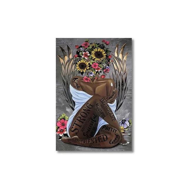 Black Woman Graffiti Canvas Art - Modern Wall Decor Poster