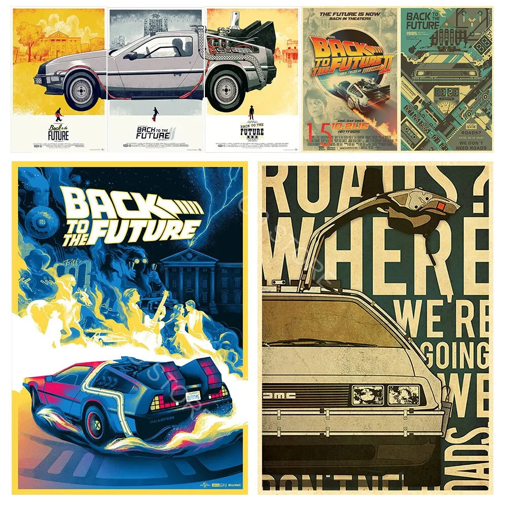 Back to the Future Retro Posters Stickers Decor