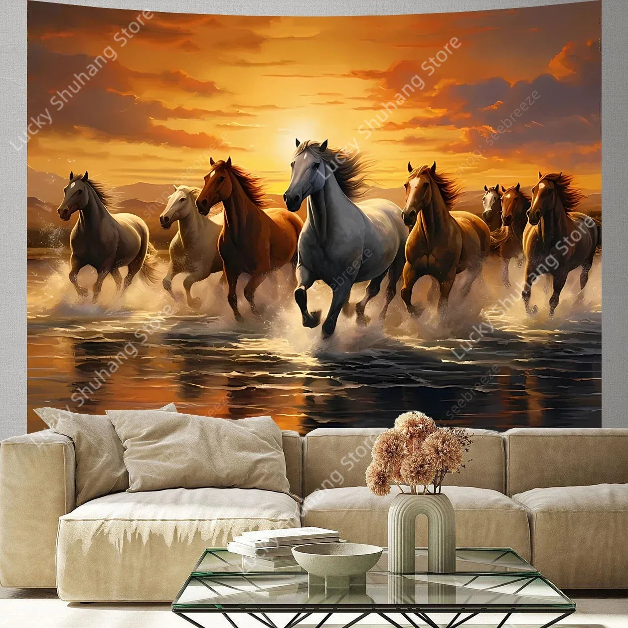 Horse Tapestry Wall Hanging Decor for Bedroom & Living Room