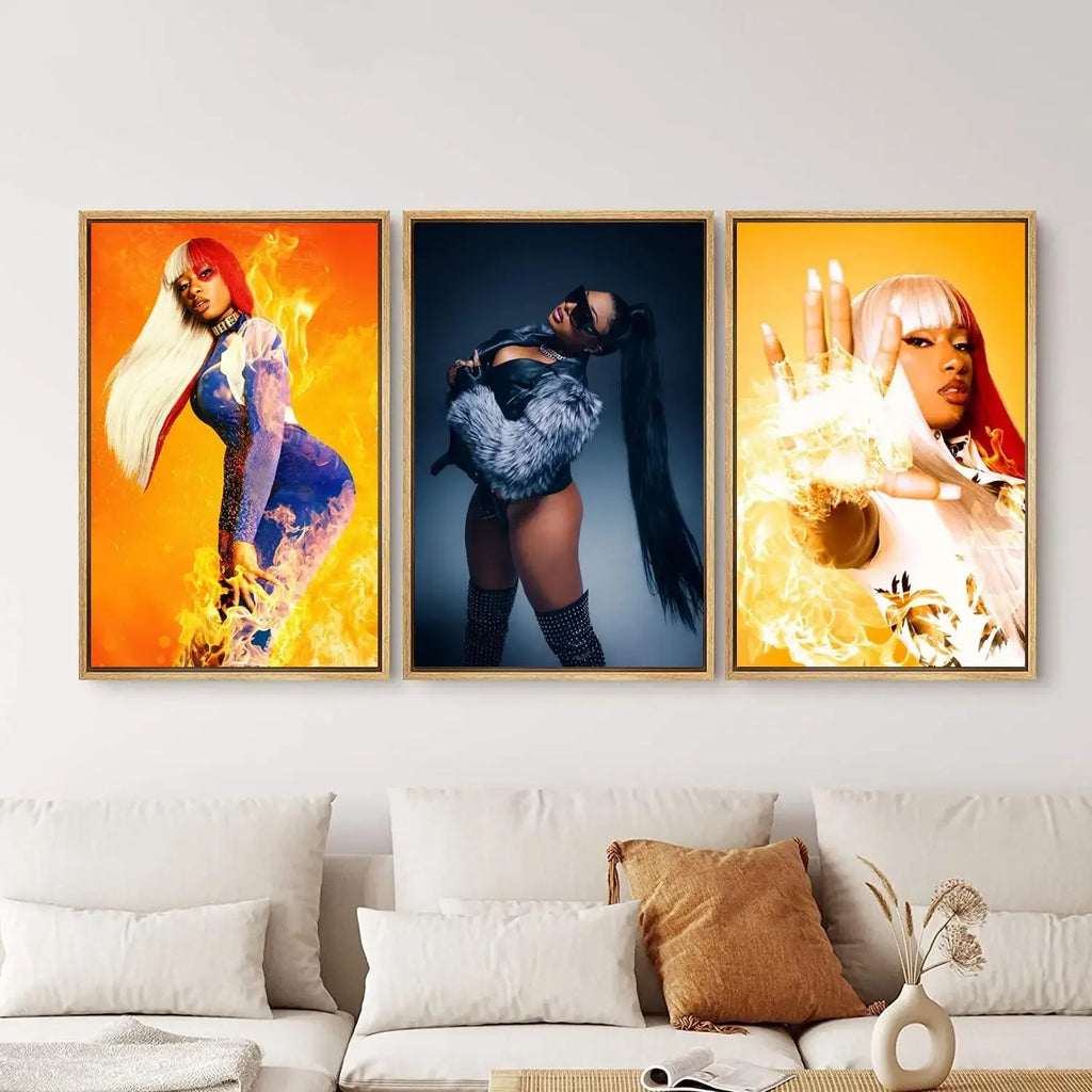 Megan Thee Stallion Canvas Art Poster for Bedroom Decor