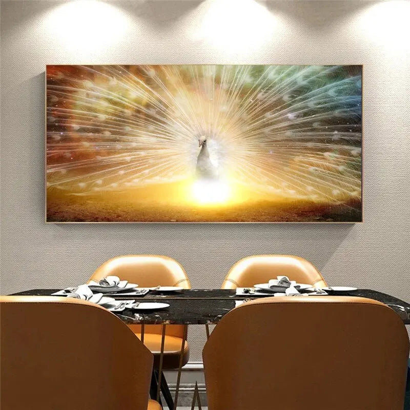 Peacock Carriage Canvas Art Wall Decor for Living Room