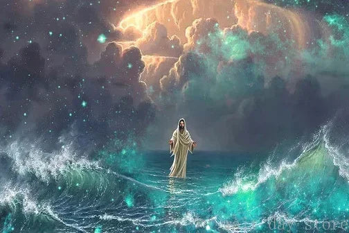 Lion & Jesus Crown of Thorns Canvas Art Print Decor