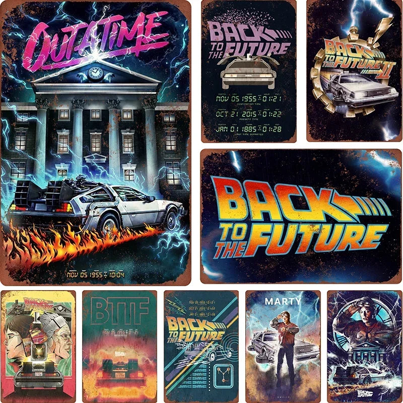 Back to the Future Metal Wall Art Vintage Tin Sign Decor