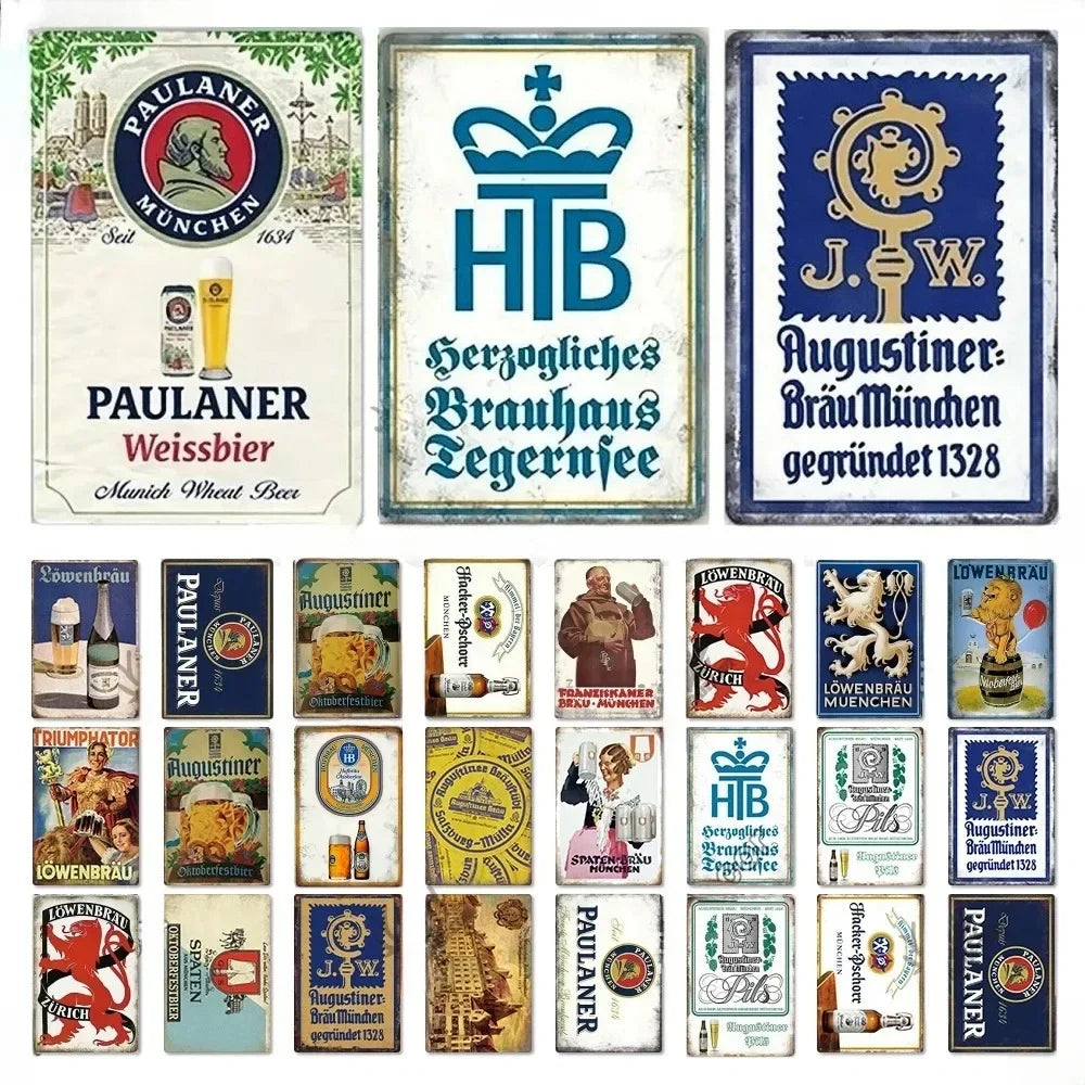 German Beer Tin Sign Decor for Bar, Pub, Man Cave