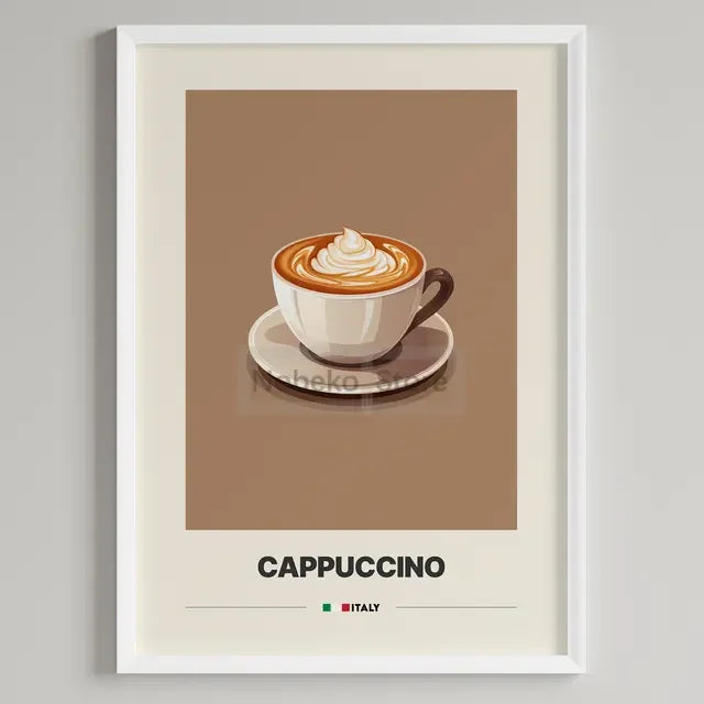 Italian Coffee Canvas Art: Americano, Latte, Mocha, Espresso