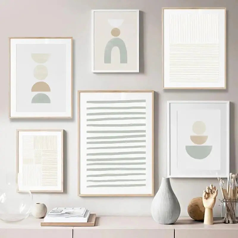 Boho Abstract Canvas Art Prints for Living Room Decor