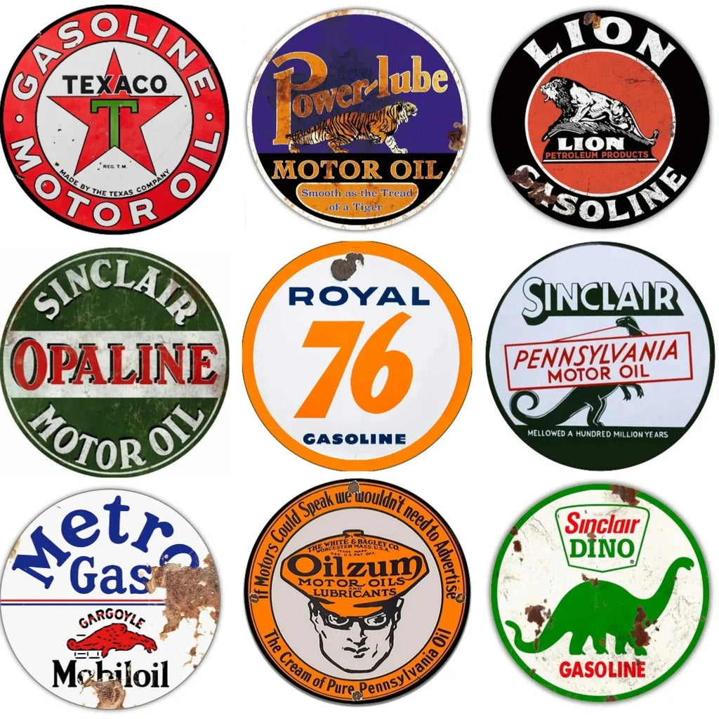 Retro Gasoline Metal Sign for Garage Bar Decor