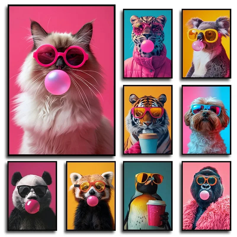 Tiger Coffee Canvas Art Print for Living Room Decor