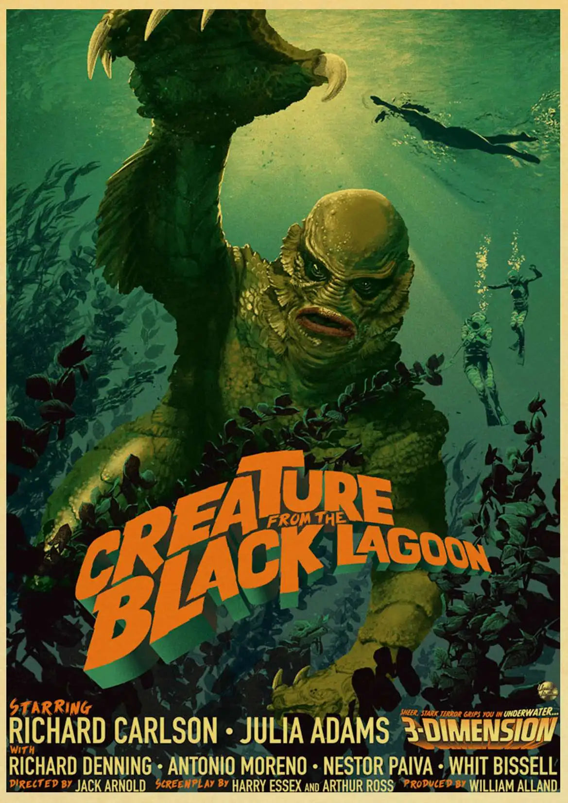 Creature from the Black Lagoon Retro Poster Print