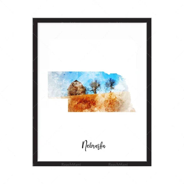 Palau Watercolor Map Poster - Travel Art Decor