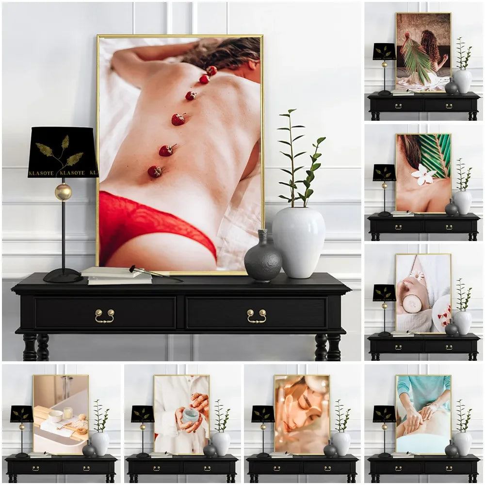 Canvas Art: Spa Woman Poster for Massage & Relaxation Decor