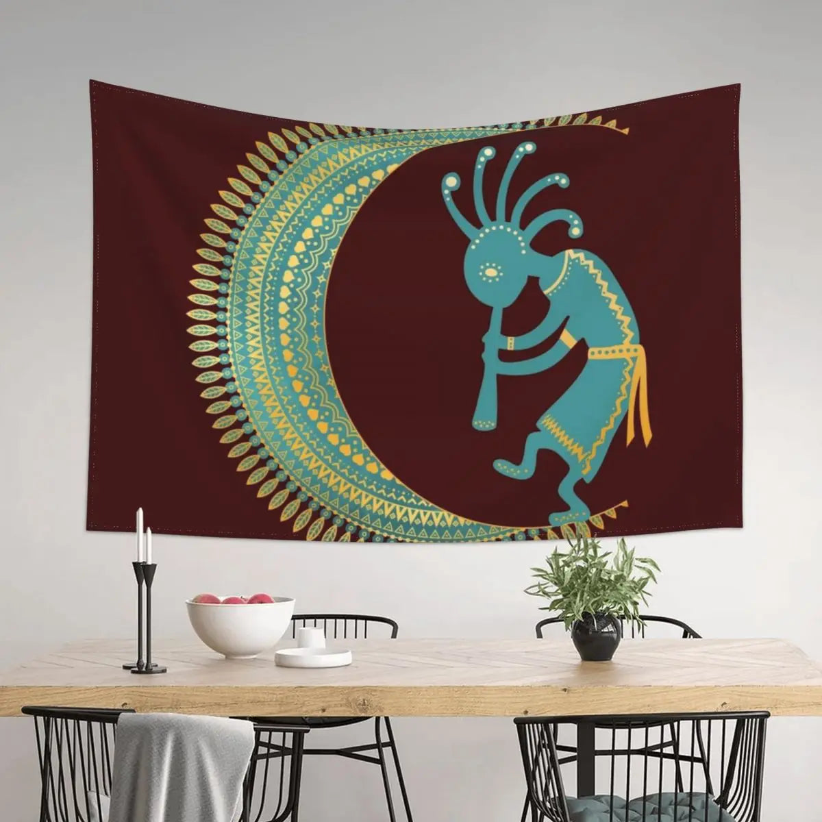 Kokopelli Mandala Tapestry - Bedroom Wall Decor