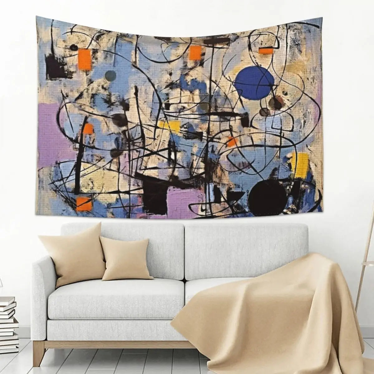 1950s Abstract Painting Tapestry by Bossy Cat Decor