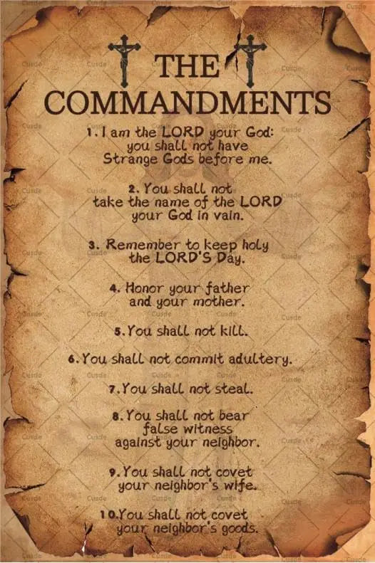 10 Commandments Metal Wall Art - Christian Decor Sign