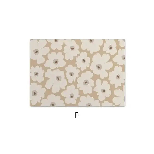 Boho Black Beige Floral Line Art Canvas Prints Decor