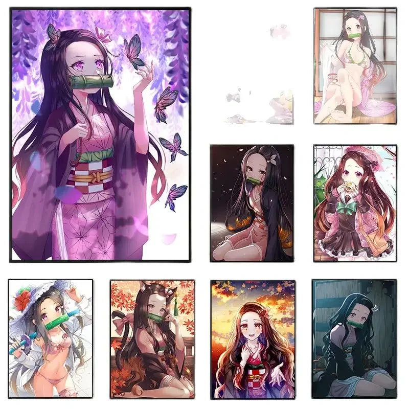 Nezuko Demon Slayer Anime Canvas Wall Art Poster