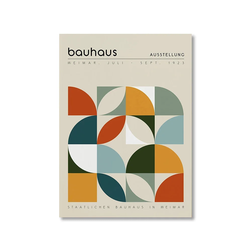 Bauhaus Geometric Wall Art Canvas for Home Decor