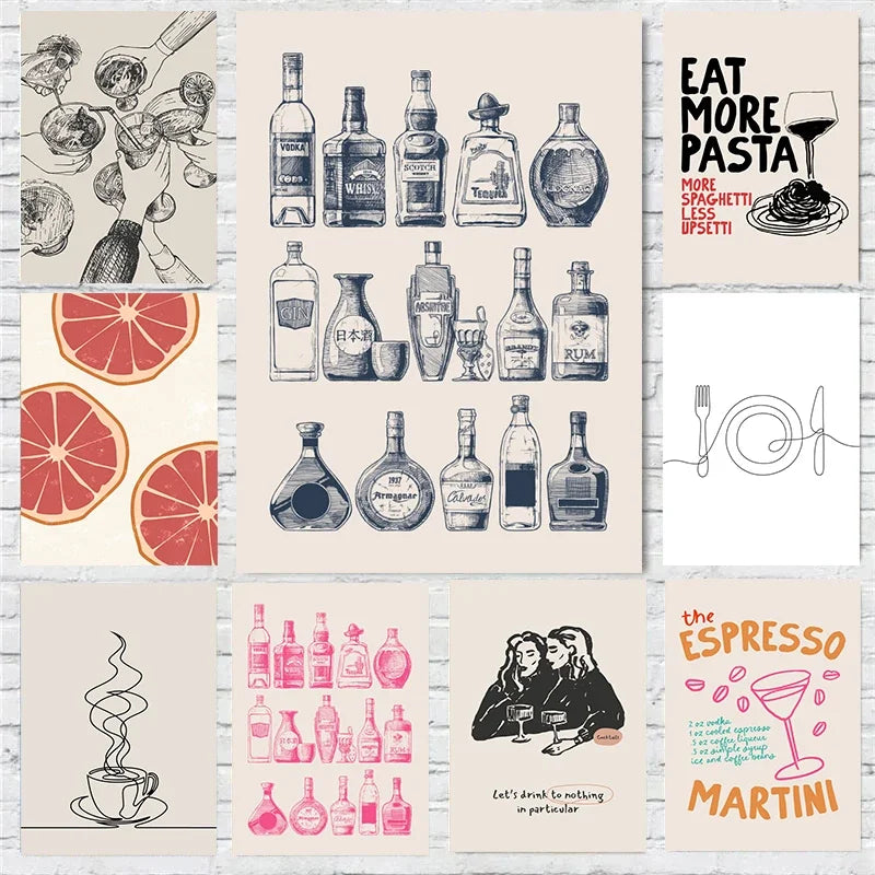 Spicy Margarita Cocktail Canvas Art for Kitchen Bar