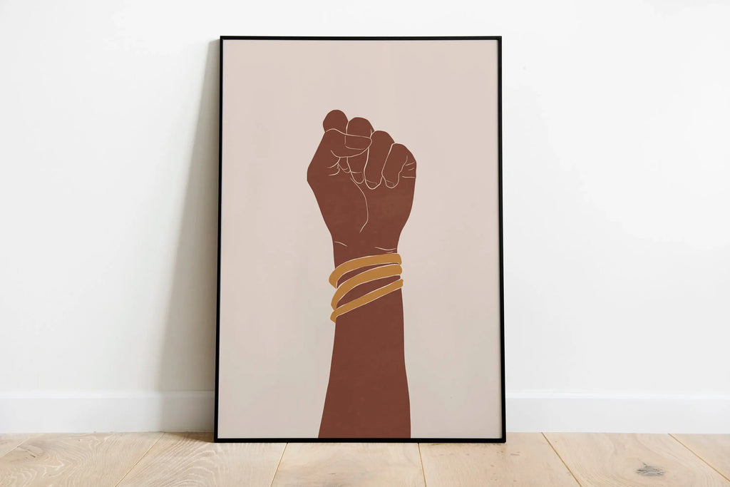 Abstract Woman Hand Art Print - Minimalist Feminine Canvas